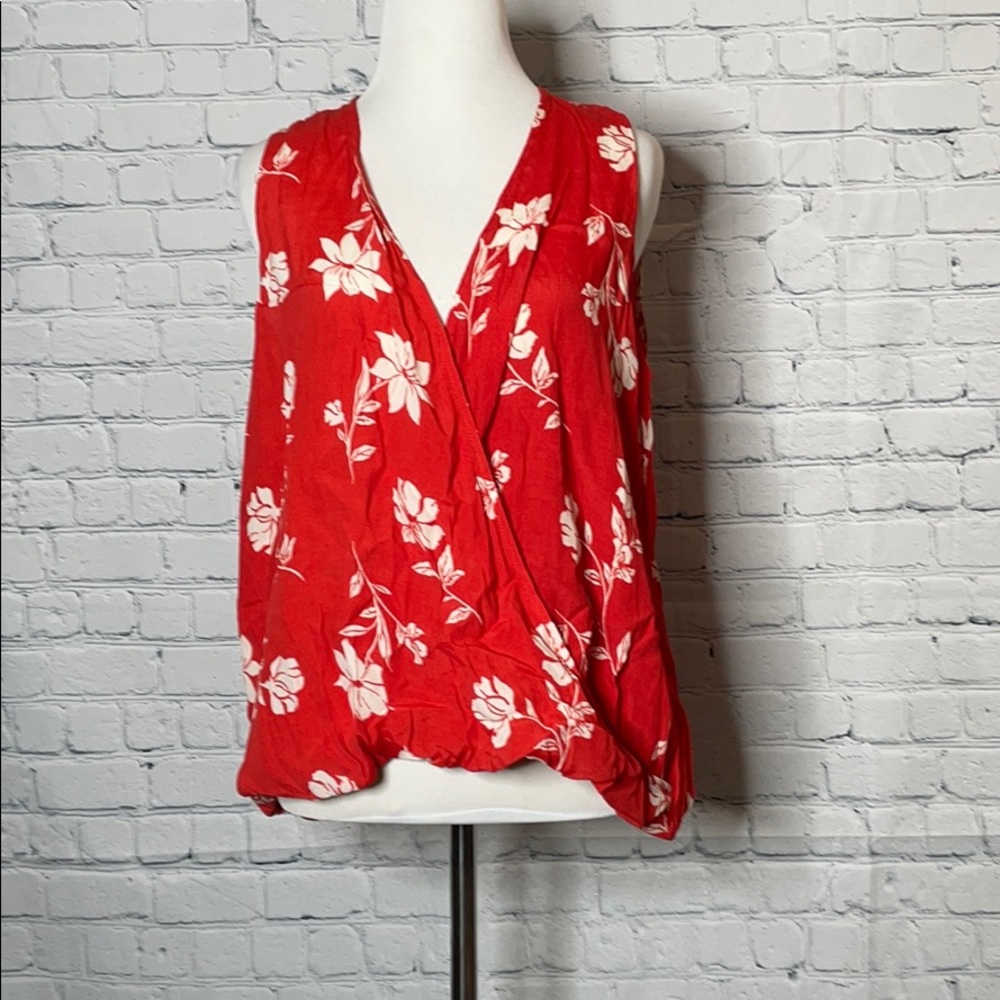 Gorgeous orange floral print blouse
